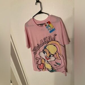 Looney Tunes pink shirt sleeve t-shirt in size Large. 2 available. NWT